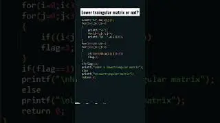 lower traingular matrix or not? | 2d array | #clanguage #shorts