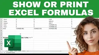 How to SHOW or PRINT the Cell Formulas Used in EXCEL