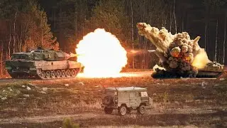 RUSSIANS ARE FREAKING OUT: GERMAN LEOPARD-2 TANK CRASHED THEIR APC AND IT'S SOLDIERS || 2024