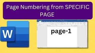 How to start page numbering from a specific page in ms word|Page numbering from a specific page