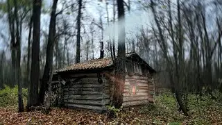 I found an OLD HUT, got tired and spent the night. THE POACHERS' DAM. WINTER QUARTERS IN THE FOREST