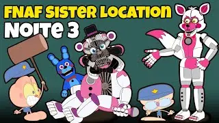 Mongo e Drongo em Noite 3 de FNAF Sister Location - Five NIghts At Freddy's 5 Sister Location