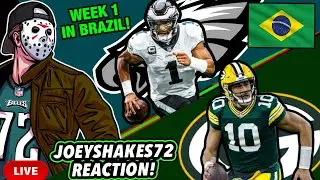 EAGLES VS PACKERS LIVE REACTION! THE "HOME OPENER" IN BRAZIL! LIVE PLAY BY PLAY! REDEMPTION YEAR!