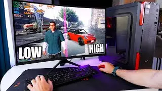 GTA 5 On 300$ Budget Gaming PC  | Low vs High Graphics Settings | POV