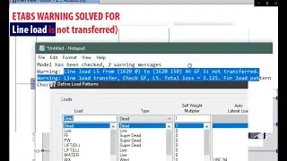 ETABS Model Warning Solved Line Load at Floor is not transferred