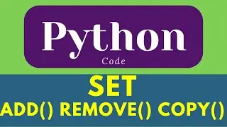 Python Set | function in set | add() remove() copy()  | sequence  | python shorts 