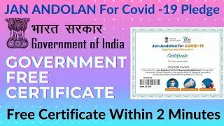 Government Free Certificate | JAN ANDOLAN For Covid -19 Pledge Certificate | MyGov Free Certificate