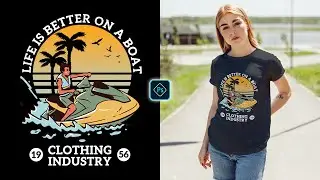 Summer Water Sports T-Shirt Design for Redbubble in Photoshop Tutorial