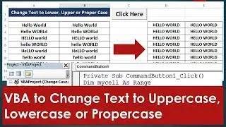 VBA to Change Text to Uppercase, Lowercase or Propercase - Excel VBA Example