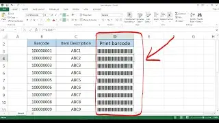 Excel Technique - How to generate barcode in Microsoft Excel all version