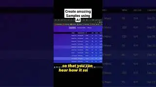 Create amazing samples using AI 