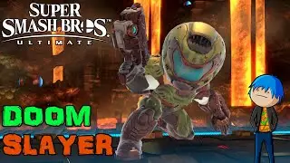 Super Smash Bros. Ultimate - DOOM Slayer Gameplay (Mii Outfit)