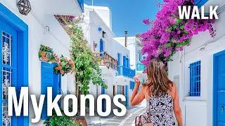 MYKONOS Walking Tour 2024 ☀️🌊 Chora, Greece Immersive Video with Captions [4K/60fps]