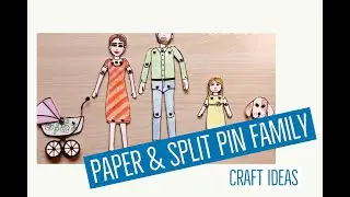 How to make the entire family by using paper and split pins (paper fasteners).