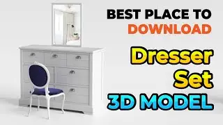 Best Place to Download Dresser Set 3D Model  #3dmodel #3delement #3danimation