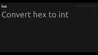Convert hex to int 