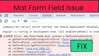 ERROR Error: mat-form-field must contain a MatFormFieldControl (✅Resolved)