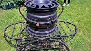 Do-it-yourself FURNACE FOR A CAULDRON from car rims.