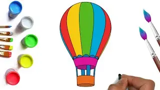 How to draw a colored balloon easy, beautiful and simple drawings for kids and toddlers in stages