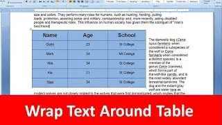 Wrap Text around Table - MS Word