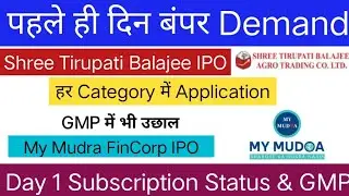 Shree Tirupati Balajee Agro IPO | My Mudra FinCorp IPO | Day 1 Subscription Status & GMP |