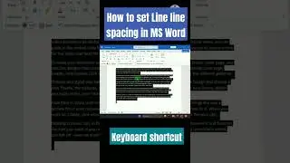 How to Set Line Spacing in MS Word with Keyboard Shortcut | 