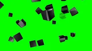 4K 3D Round Cubes Overlay Green Screen Animation