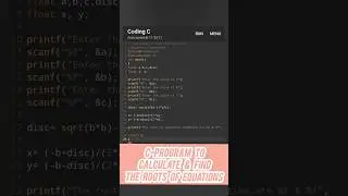 C-Program To Calculate & Find The Roots of Equations 