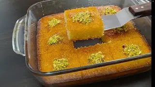 Basbousa | Easy Middle Eastern Semolina Cake Recipe | Basbousa Recipe