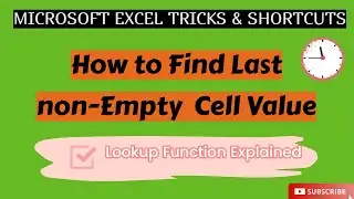 Find last non empty cell - Excel Tricks & Tips