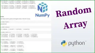 Python Numpy Tutorial - 5 ... Random Array/Module  || np.random( )