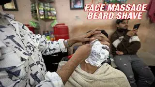 Relaxing Indian Face Massage & Beard Trim | Soothing Sound For Ultimate Relaxation | ASMR Gautam