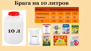 Сколько нужно сахара и дрожжей на 10 или 9 литров браги. Рецепт браги на 10 литров.