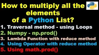 Python 3 Basics # 4.1 | How to multiply all the elements of a Python List?