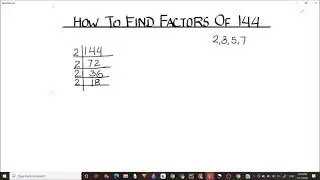 How to Find Factors of 144 / Finding factors of a Number By Long Division Method / Factors of 144