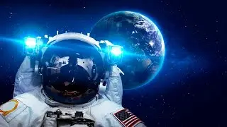 VIDEO SHOOTING OF SPACE TOURIST. Earth from space. A breathtaking sight.