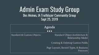 Salesforce Admin Certification Study Group: Sept 25, 2019