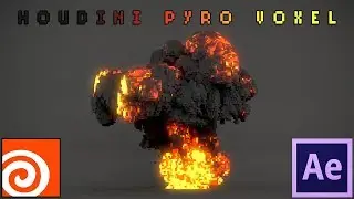 Houdini & After Effects | Pyro Voxel Explosion