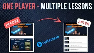 Systeme.io Tutorial - One Video Player with Multiple Lessons