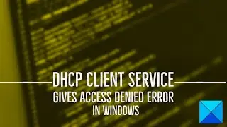 DHCP Client Service gives Access Denied error in Windows