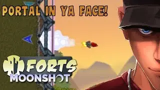 Forts - Moonshot Mission 4 - NO OBSTACLE! Portals in use! | Let's Play Forts - Moonshot Gameplay