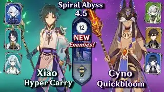 NEW SPIRAL ABYSS 4.5! C1 Xiao Hyper & C0 Cyno Quickbloom | Floor 12 - 9 Stars | Genshin Impact 4.5