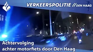 Achtervolging achter motorfiets / highspeed chase motorcycle