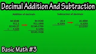 Adding And Subtracting Decimals - How To Add And Subtract Decimals Explained With Example Problems