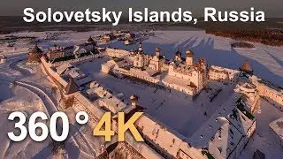 Solovetsky Islands, Russia. Aerial 360 video in 4K