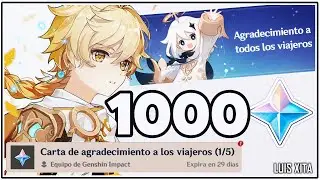 1000 PROTOGEMAS como muestra de agradecimiento 🏆 「 Gamescom award 2024 Genshin impact 」 5 Correos 📧
