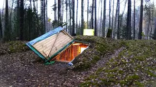 48 Hours in Rainy Woods: Prepping for a HARSH WINTER in a off grid cozy DUGOUT