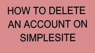 How to delete an account on simplesite