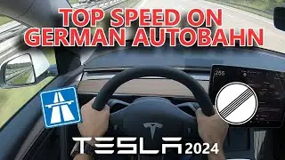 TESLA Model Y Performance 2024 - Top Speed On German Autobahn