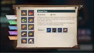 Sea of Conquest Recipe #1 Burnt Fish